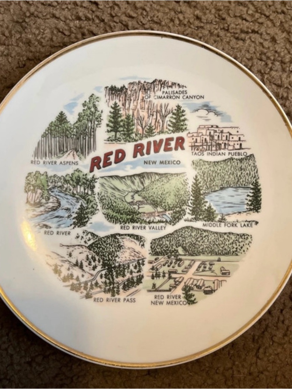 Vintage Red River New Mexico decor plate